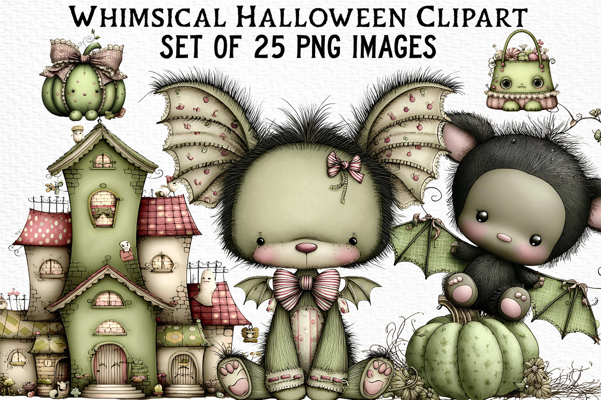 Whimsical Halloween Clipart Bundle, an Illustration by Craft Nest (Photo 1 of 6)
