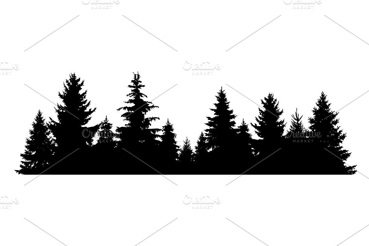 Fir trees silhouette, an Illustration by Things for designers