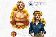Sunflower Beauties Complete Cliparts, a Person Illustration by ThatsDesignArt (Thumbnail 11 of 16)