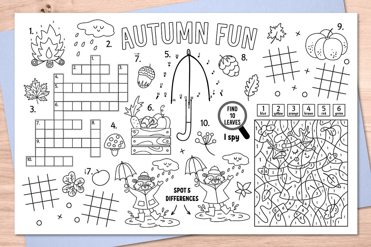 Autumn activity mats collection, an Animal Illustration by Lexi Claus (Photo 4 of 6)