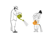 People watering plants set, a Person Illustration by Anastasy_helter (Thumbnail 6 of 7)