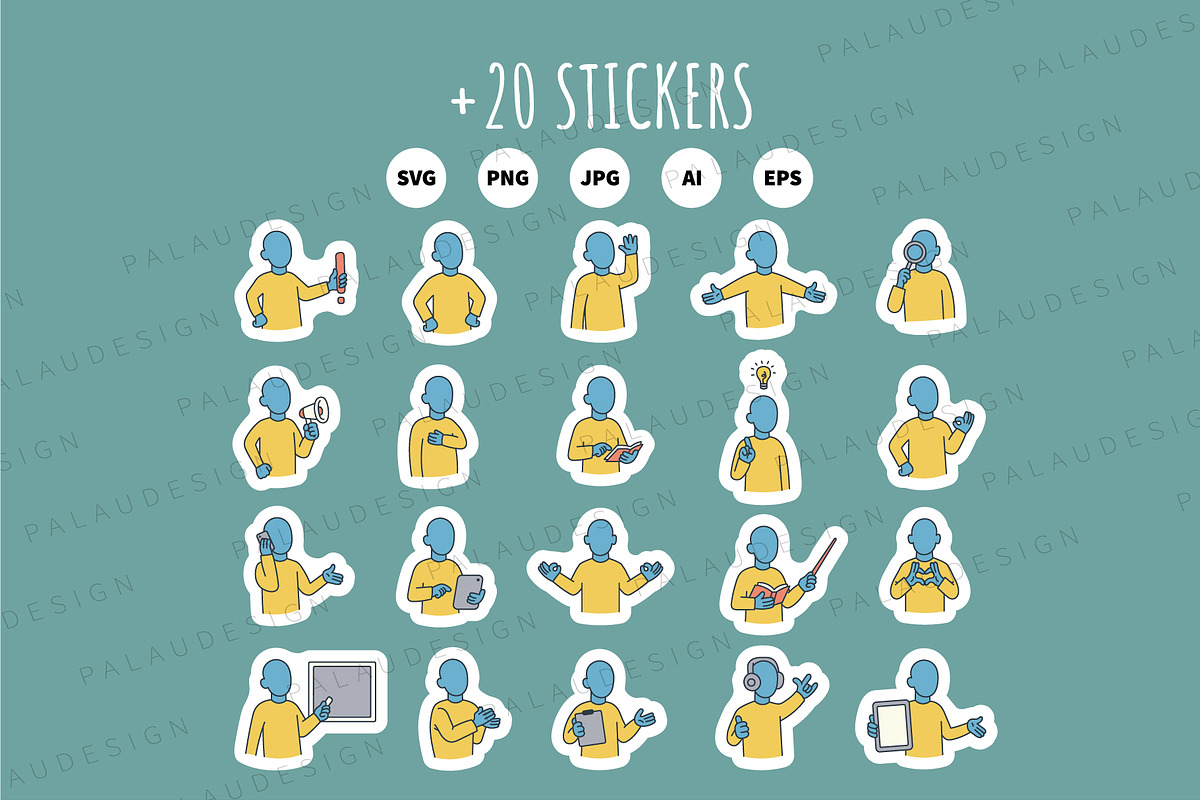 Guide Character Poses, an Education Illustration by Palau (Photo 9 of 9)