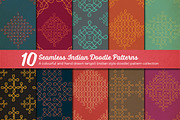 10 Seamless Indian Doodle Patterns, a Pattern Graphic by Swathi Kirthyvasan (Thumbnail 1 of 7)