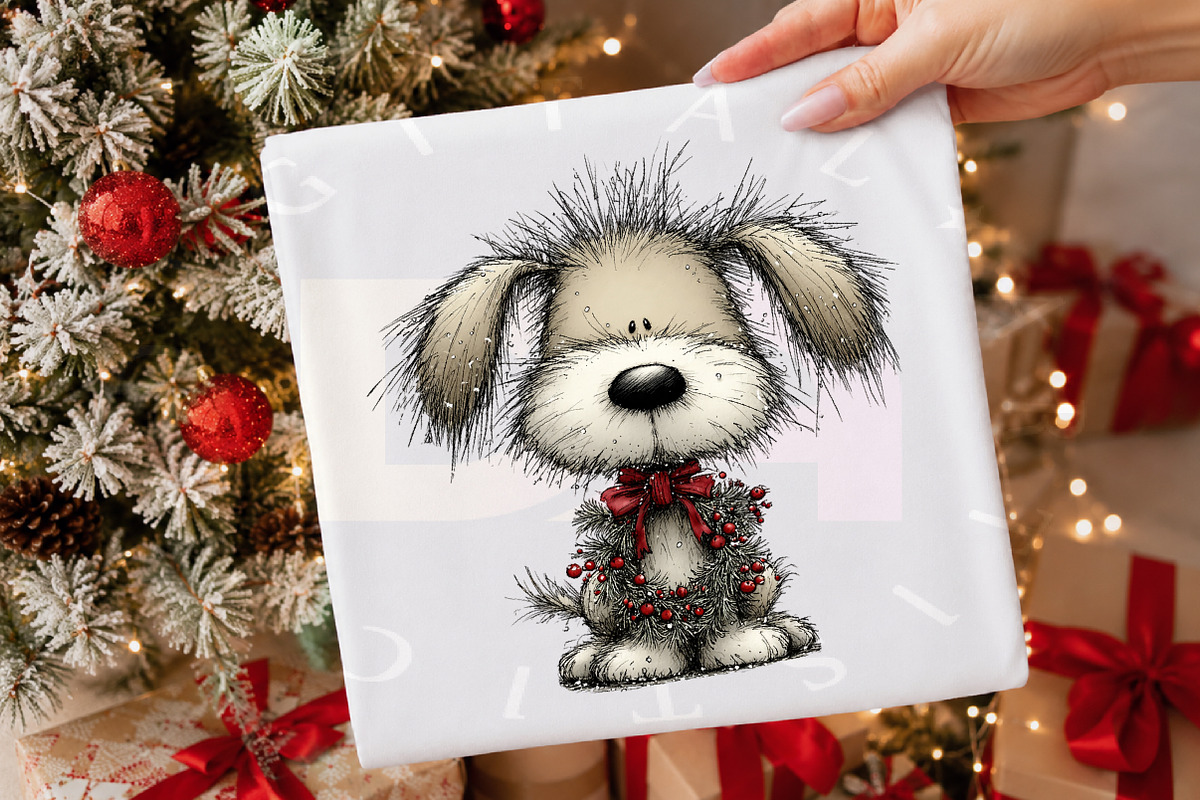 Whimsical Christmas Fluffy Dogs PNG, a Transportation Illustration by Digital Artistic99 (Photo 4 of 7)
