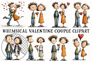 Whimsical Valentine Couple Clipart, an Illustration by OK Design (Thumbnail 6 of 6)