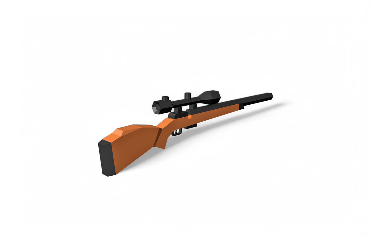 Airgun rifle - 3d papercraft, a Print Template by PAPER amaze