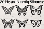 Elegant Butterfly Silhouette, an Object Graphic by Designer_Momina (Thumbnail 1 of 18)