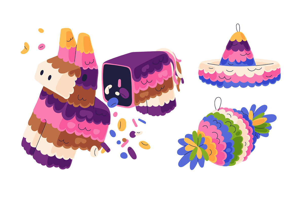 Pinata, Mexican holiday toys set, an Object Illustration by Good Studio (Photo 5 of 7)