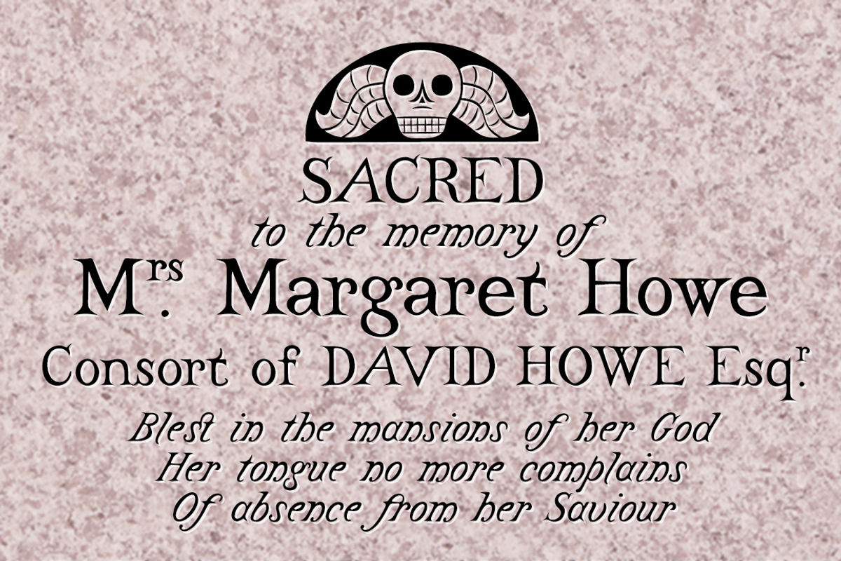 Castine, a cemetery headstone font preview 3