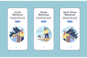 Winter snow removal app pages, a Templates & Theme by IMG visuals characters