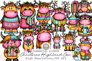 Whimsical Christmas Highland Cow Cli, an Illustration by Sublimation Artist (Thumbnail 1 of 6)