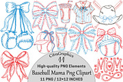 Baseball Mama PNG Clipart Bundle, a Seasonal Illustration by CitraGraphics (Thumbnail 1 of 5)