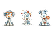 cute-whimsical valentine fluffy dogs, an Illustration by CreationArt (Thumbnail 5 of 5)