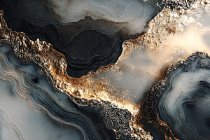 Elegant abstract marble pattern featuring flowing lines, black,, an Abstract Photo by Ales Munt