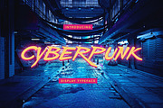 Cyberpunk Typeface, a Font by thedesignshark (Thumbnail 1 of 9)