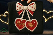 Knitted Bow with Marry Me Hearts Png, an Illustration by Craft Nest (Thumbnail 4 of 6)