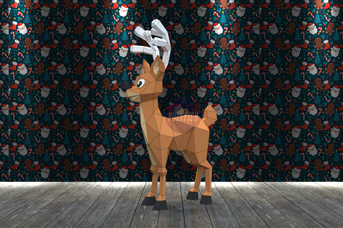 DIY Christmas Deer PDF template, a Templates & Theme by PolyFish (Photo 6 of 6)