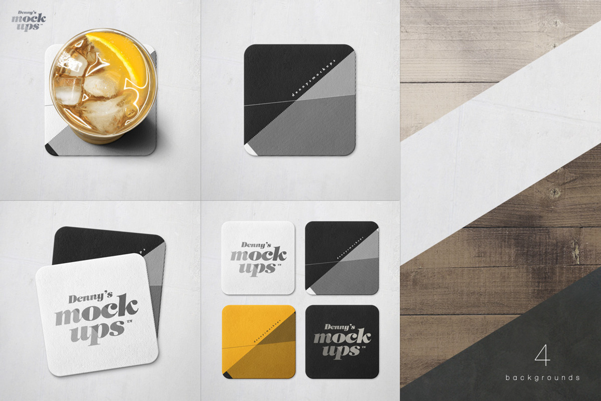 Square Coaster Mockup, a Product Mockup by Denny's Mock-ups (Photo 8 of 9)