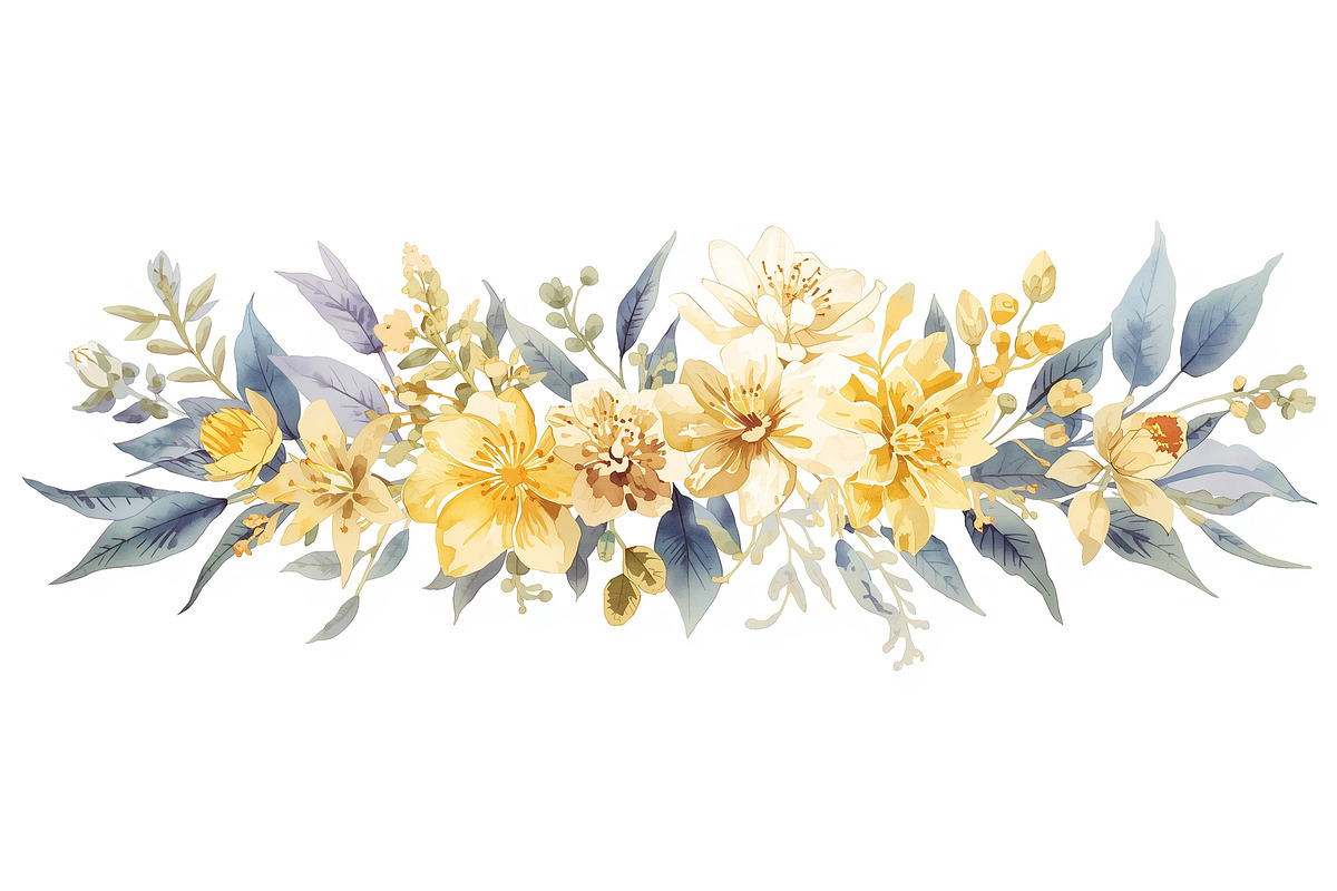 Sunny Yellow Floral Set, an Illustration by Designs_River (Photo 10 of 11)