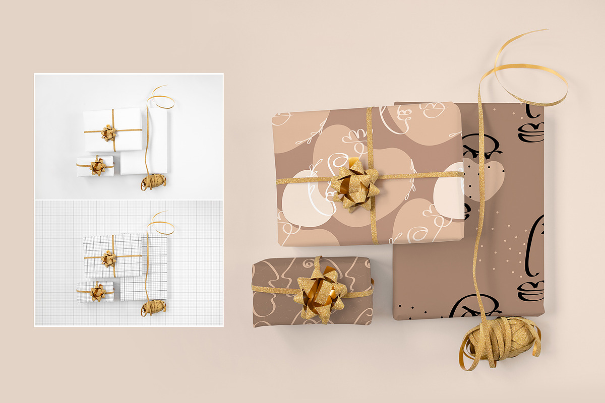 GIFT WRAP MOCKUPS | PSD, a Packaging Mockup by bazarova (Photo 8 of 10)