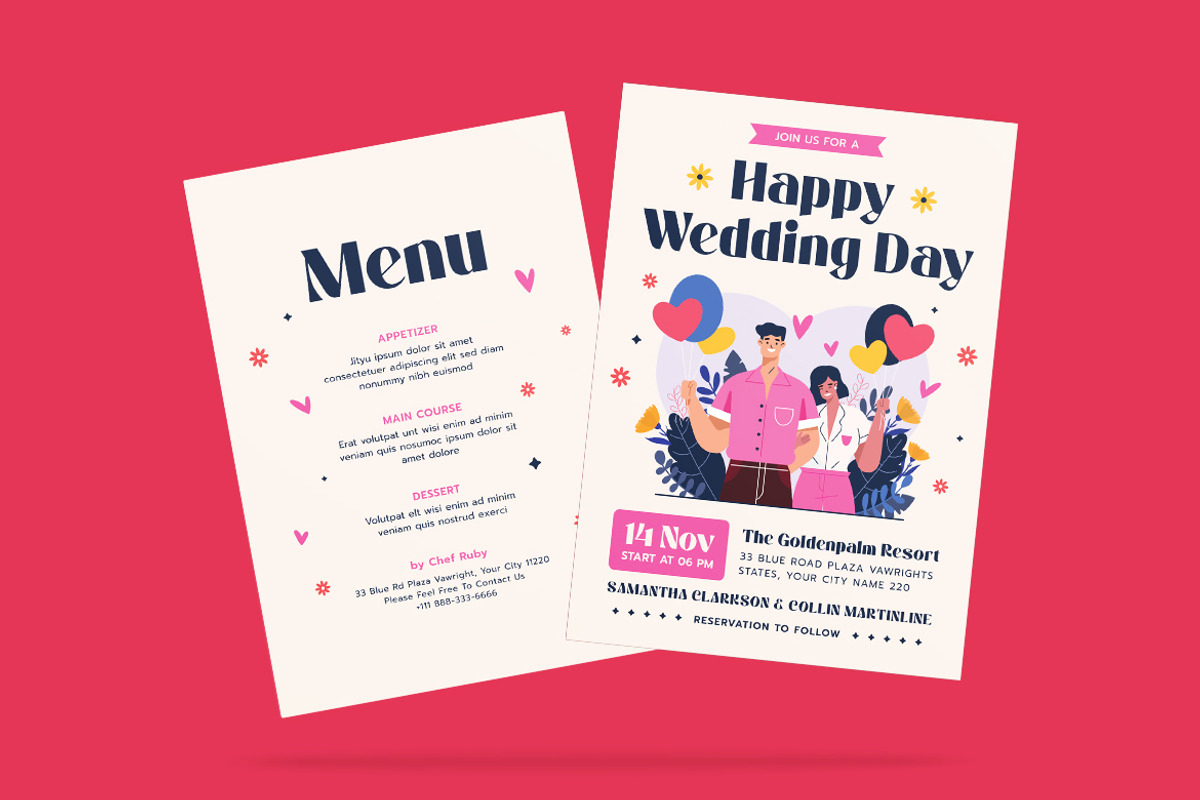 Malibu Wedding Invitation Template, an Invitation Template by iDoodle Studio (Photo 4 of 4)