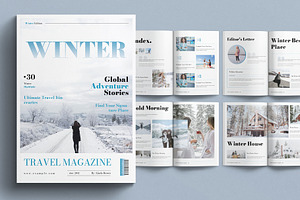 Winter Travel Magazine Template