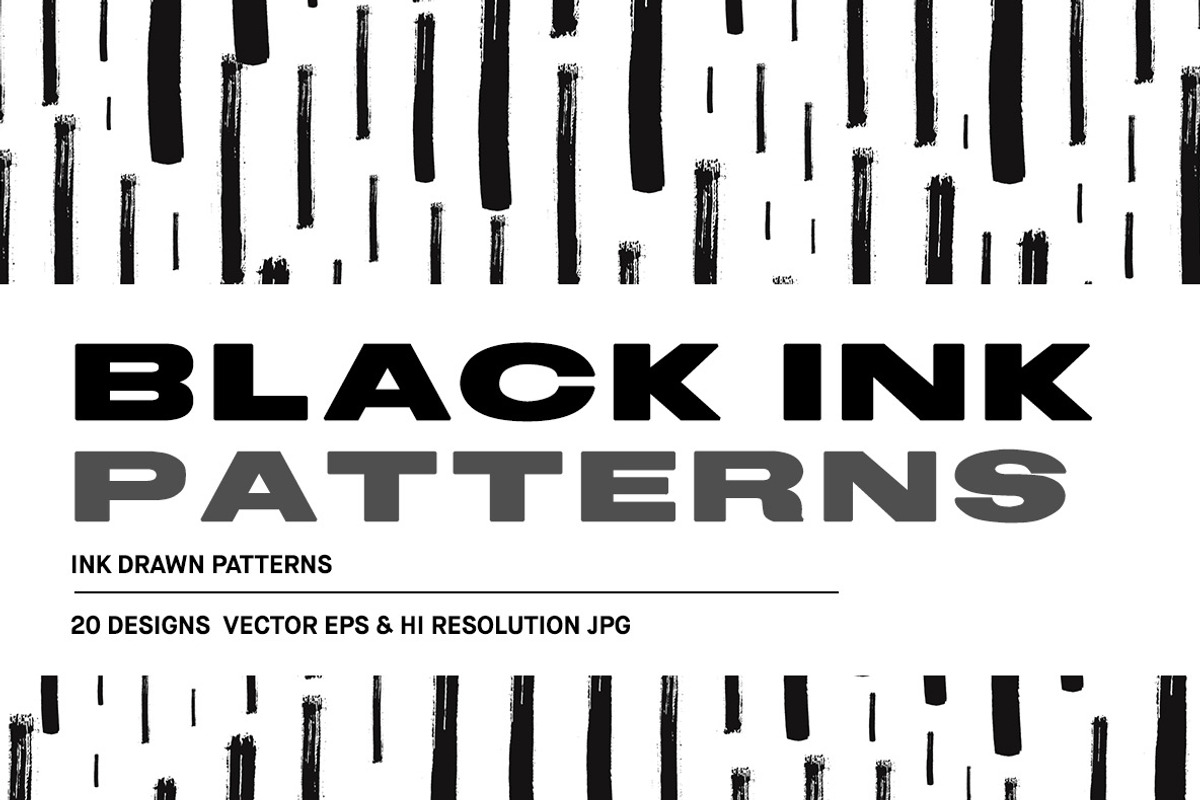 Black Ink Patterns, a Texture Graphic by Huebert World