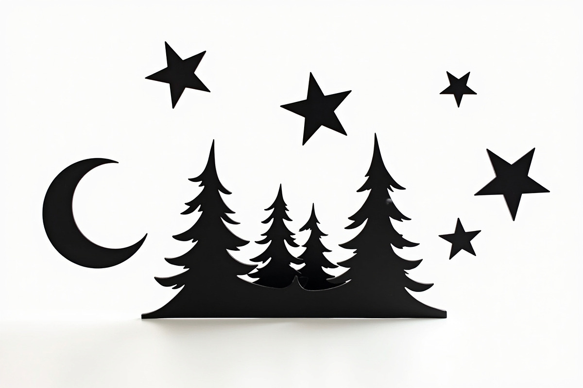 Crescent Moons and Star Silhouette, an Illustration by Amazin_art (Photo 29 of 31)