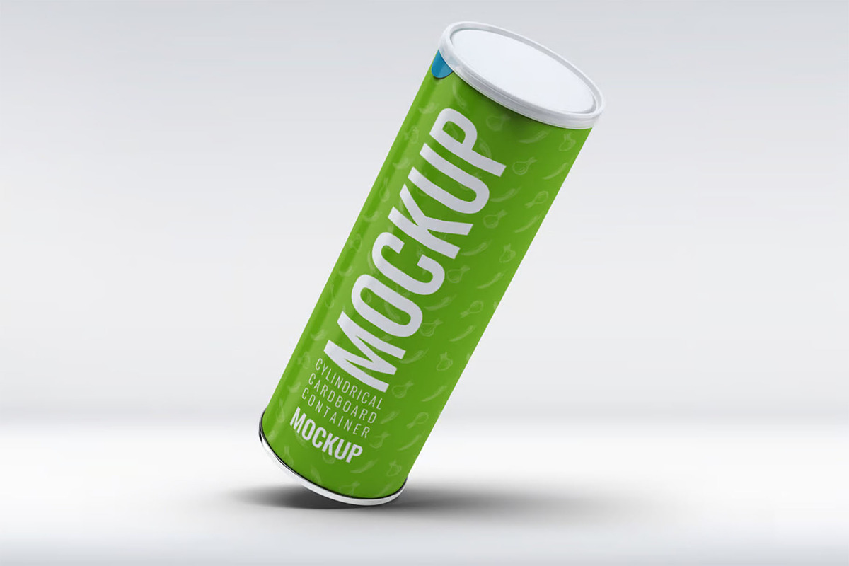 Cylindrical Container Mock-Up, a Packaging Mockup by DesignRushMarket (Photo 10 of 15)