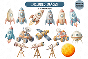 Space Astronauts Clipart Set, a Person Illustration by TatiMockup (Thumbnail 4 of 7)