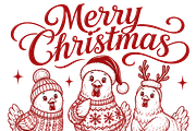 Funny Christmas Chicken PNG, a Seasonal Illustration by DreamCafeArt (Thumbnail 7 of 7)