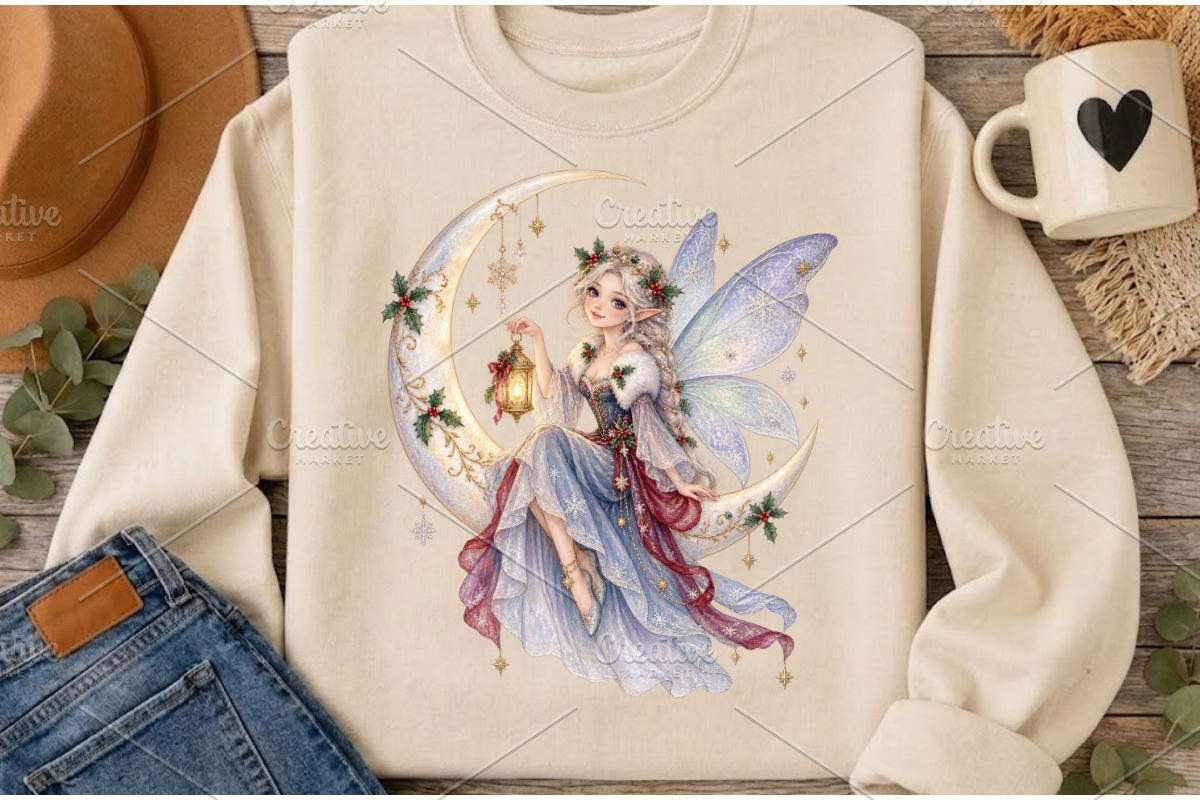 Magical Christmas Fairy Clipart PNG, a Seasonal Illustration by Ink Gallery (Photo 9 of 13)