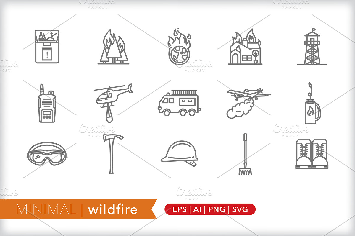 Minimal wildfire icon set, an Outline Icon by Picture Window (Photo 1 of 5)