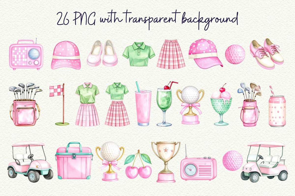 Vintage Golf Club – Pink Edition, an Object Graphic by Anna Design Studio (Photo 2 of 8)