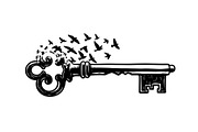 50 Flying Keys Silhouette Vector Bun, an Illustration by Designs_River (Thumbnail 45 of 51)