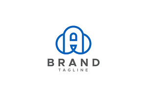 Letter A Cloud logo design template, a Branding & Logo Template by Amadul11