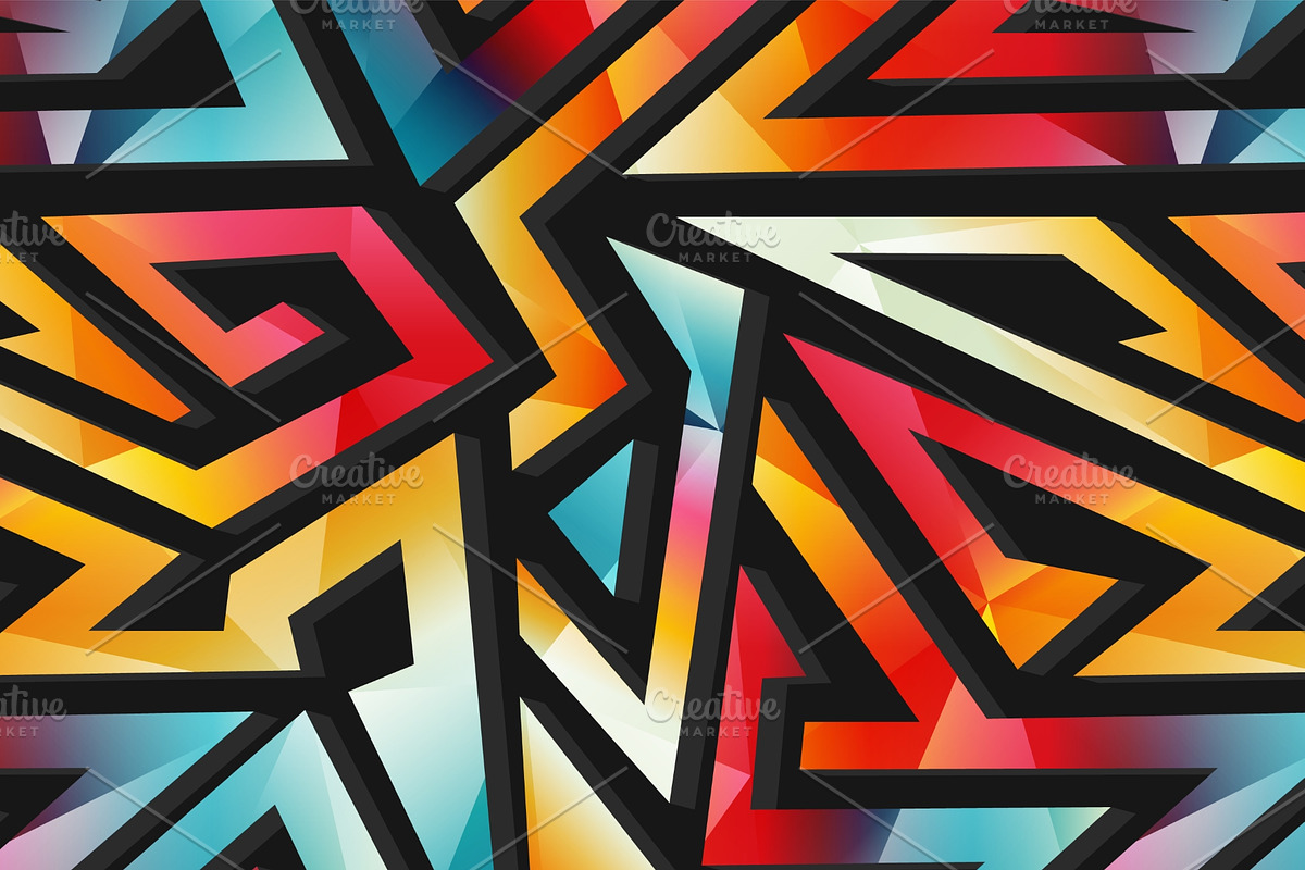 Graffiti geometric pattern pack, a Pattern Graphic by Gudiny (Photo 13 of 13)