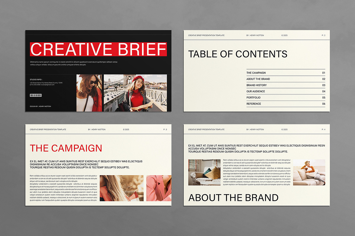 Creative Brief Presentation Template, a Presentation Template by E-Type (Photo 2 of 4)