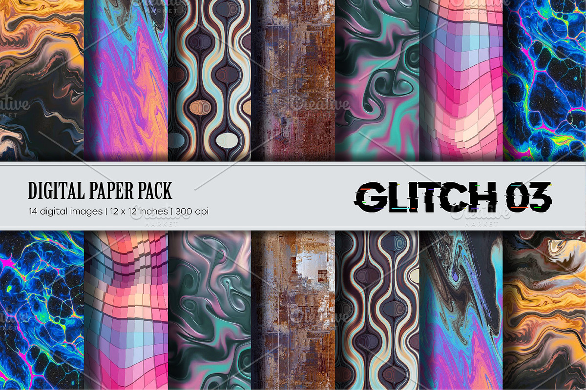 Big Bundle Glitch Psychedelic., a Texture Illustration by KENO Mascots (Photo 4 of 11)