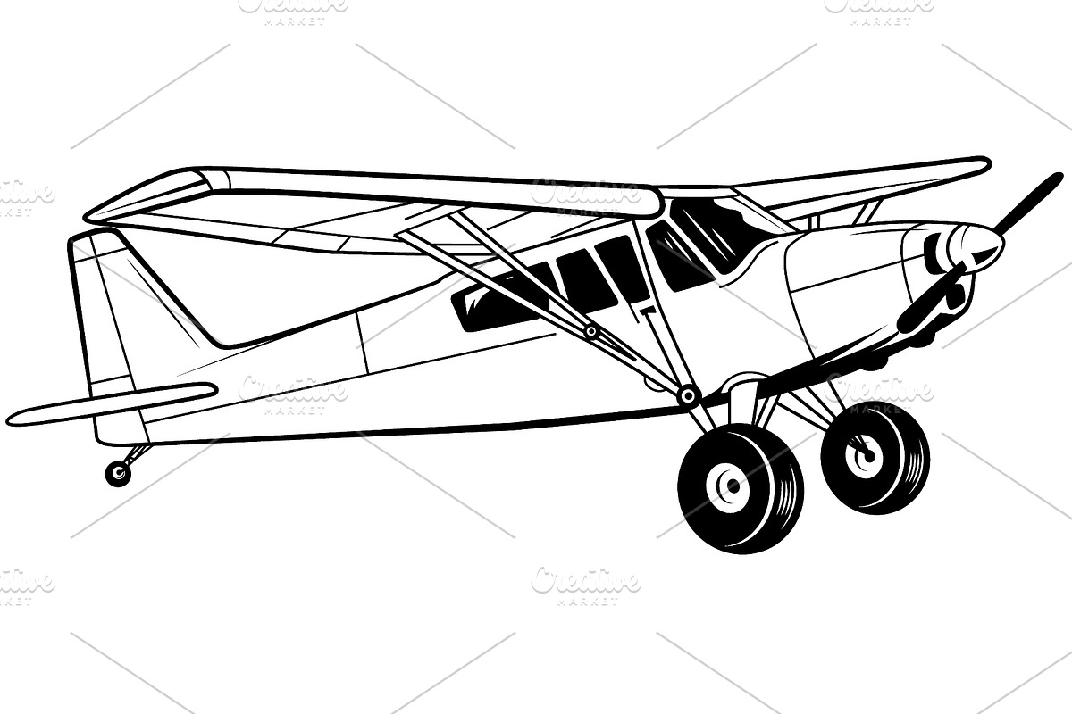 STOL bush aircraft in flight, a Transportation Illustration by LogosDen (Photo 2 of 3)