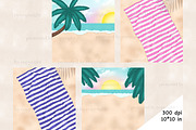 Beach Scene Creator Vacation Clipart, a Seasonal Illustration by GlamArtZhanna (Thumbnail 2 of 3)