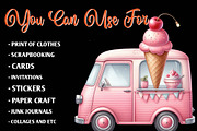 Summer Ice Cream Truck Clipart, an Illustration by CreationArt (Thumbnail 5 of 9)