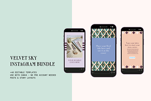 Velvet Sky Instagram Bundle, a Design Template by studiobrut.be