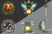 Halloween Forest Nymph Fray Clipart, an Illustration by Black Bird Studio (Thumbnail 2 of 6)