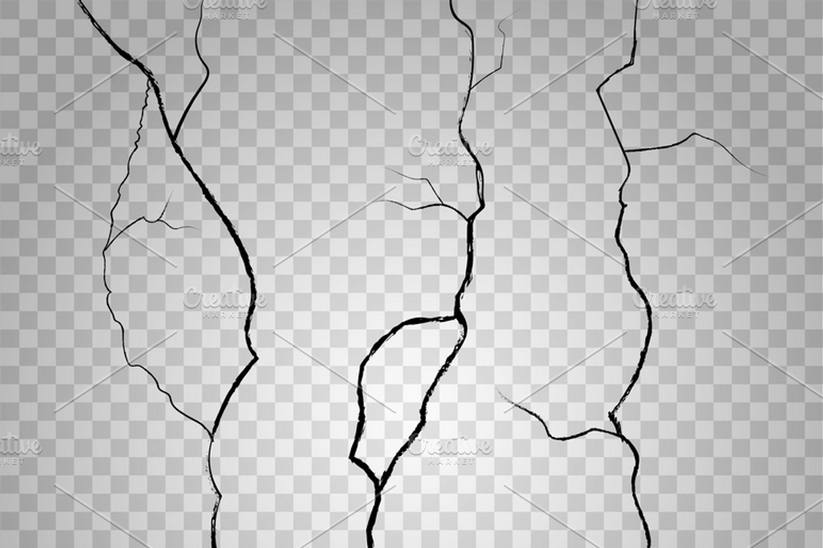 Vector wall cracks, an Illustration by Microvector