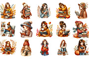 Watercolor Autumn Library Clipart, an Illustration by Designking (Thumbnail 5 of 5)