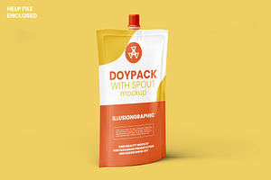 Doypack Pouch With Spout Mockup