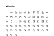 54 Video Vector Line Icon, an Outline Icon by Those Icons (Thumbnail 2 of 2)