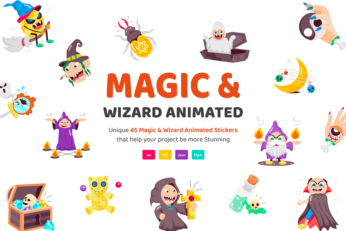 Animated Magic and Wizard Stickers, an Emoji Icon by Vectors Market (Photo 1 of 3)