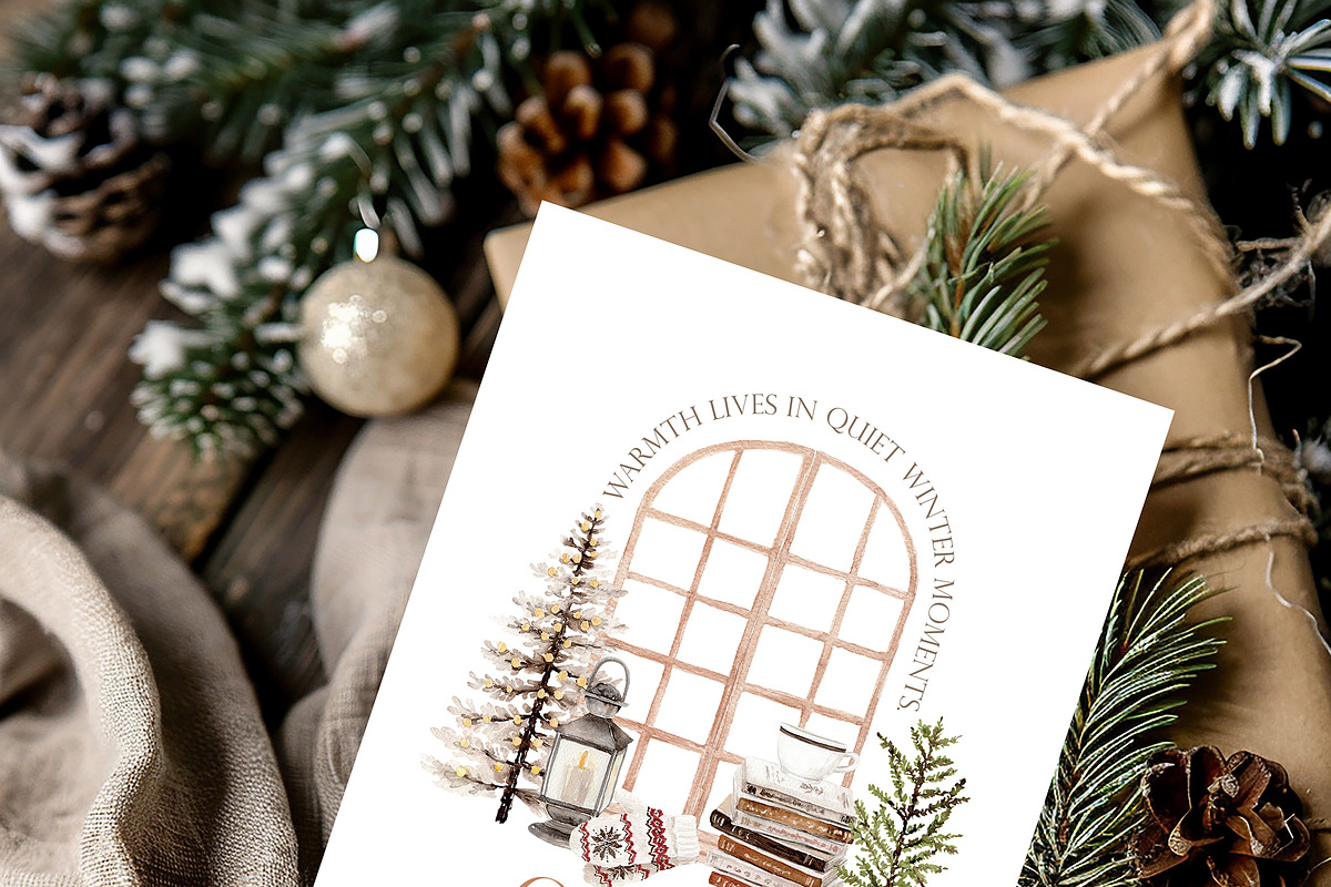 Watercolor Clipart - COZY WINTER, a Decorative Illustration by Beigetime (Photo 7 of 13)